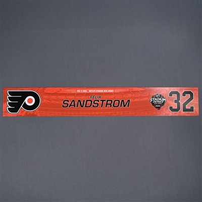 Felix Sandstrom - 2024 Stadium Series Locker Room Issued Nameplate