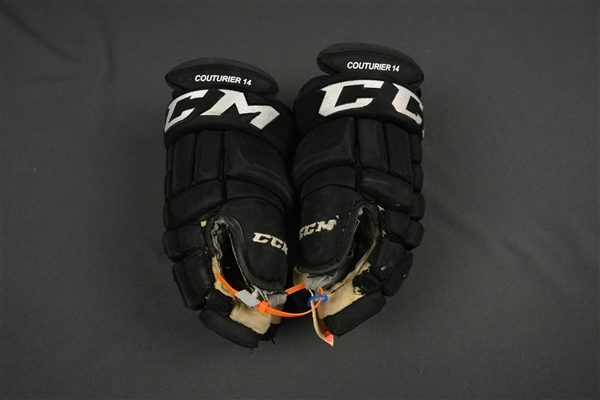 Sean Couturier - Philadelphia Flyers - Game-Used Gloves - 2014-15 Season