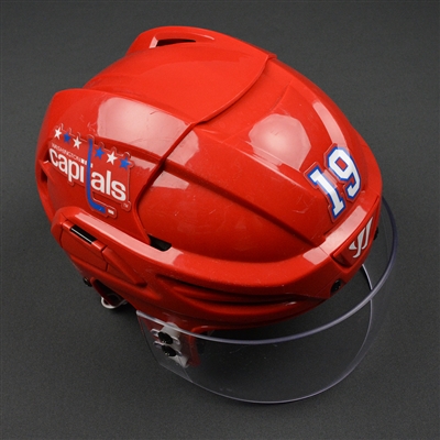 Nicklas Backstrom - Washington Capitals - 2016-17 Game-Worn Red Third Helmet  