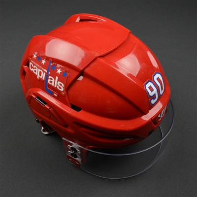 Marcus Johansson - Washington Capitals - 2016-17 Game-Worn Red Third Helmet  