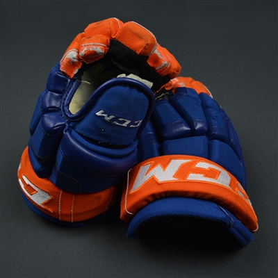 Connor McDavid - Edm. Oilers - Game-Worn CCM HG50XP Gloves - PHOTO-MATCHED to 20 Games (Dec. 21, 2016 - Feb. 5, 2017) 