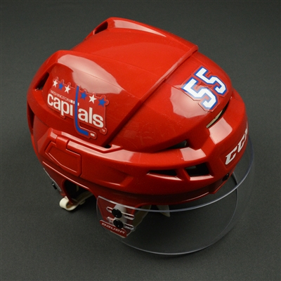 Aaron Ness - Washington Capitals - 2016-17 Game-Worn Red Third Helmet  