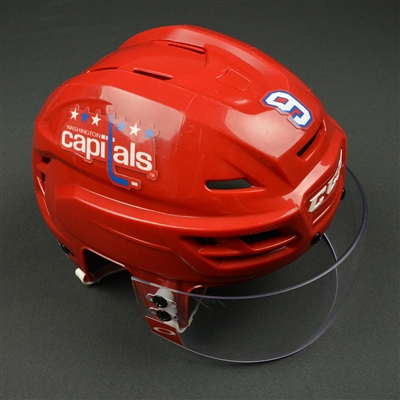 Dmitry Orlov - Washington Capitals - 2016-17 Game-Worn Red Third Helmet  