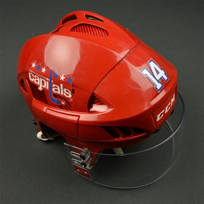 Justin Williams - Washington Capitals - 2016-17 Game-Worn Red Third Helmet  