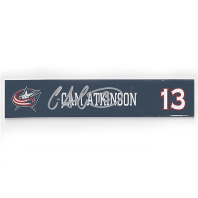 Cam Atkinson - Columbus Blue Jackets - 2015-16 Autographed Locker Room Nameplate  