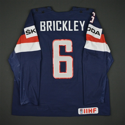 Daniel Brickley - 2017 U.S. IIHF World Championship - Game-Worn Navy Jersey