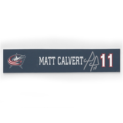 Matt Calvert - Columbus Blue Jackets - 2015-16 Autographed Locker Room Nameplate  