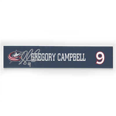 Gregory Campbell - Columbus Blue Jackets - 2015-16 Autographed Locker Room Nameplate  