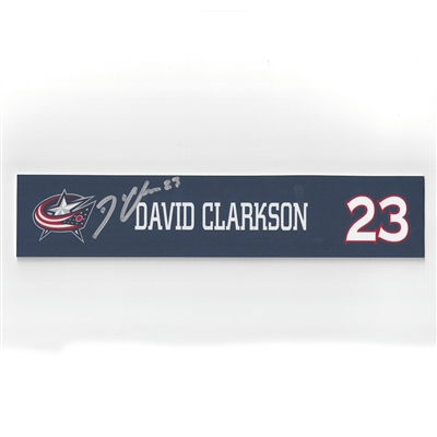 David Clarkson - Columbus Blue Jackets - 2015-16 Autographed Locker Room Nameplate  