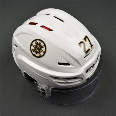 Austin Czarnik - Boston Bruins - 2016-17 Game-Worn White Helmet