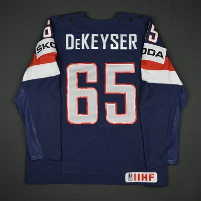 Danny DeKeyser - 2017 U.S. IIHF World Championship - Game-Worn Navy Jersey