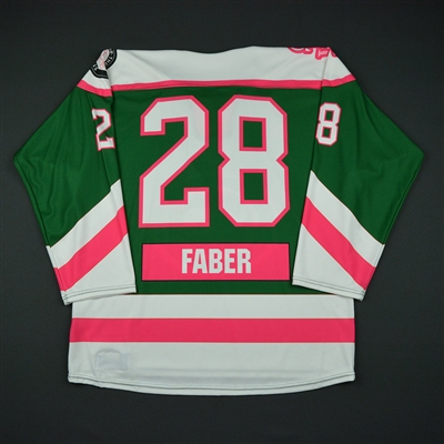 Sam Faber - Connecticut Whale - Game-Worn Strides For The Cure Jersey - Feb. 24, 2017