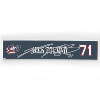 Nick Foligno - Columbus Blue Jackets - 2015-16 Autographed Locker Room Nameplate  