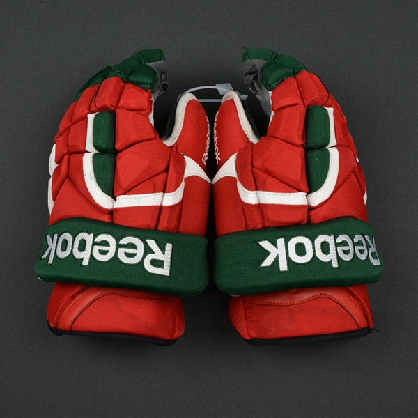 Eric Gelinas - New Jersey Devils - Game-Worn Retro Gloves - 2014-15 NHL Season