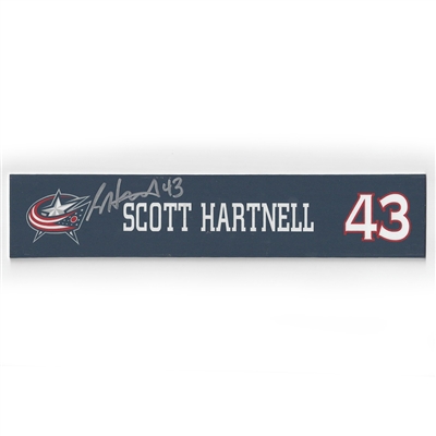 Scott Hartnell - Columbus Blue Jackets - 2015-16 Autographed Locker Room Nameplate  