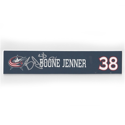 Boone Jenner - Columbus Blue Jackets - 2015-16 Autographed Locker Room Nameplate  