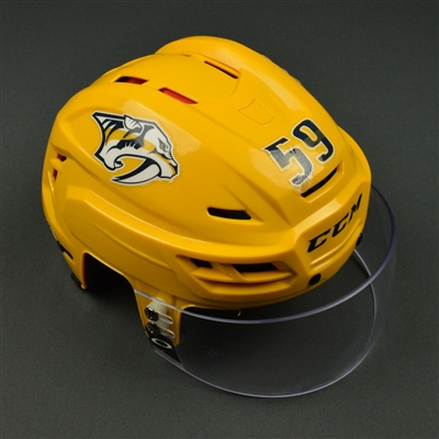 Roman Josi - Nashville Predators - 2017 Stanley Cup Final Game-Worn Gold Helmet