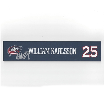 William Karlsson - Columbus Blue Jackets - 2015-16 Autographed Locker Room Nameplate  