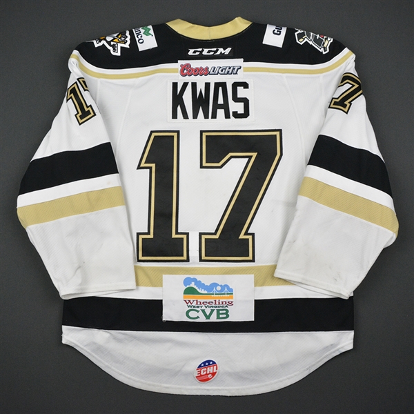 Jordan Kwas - Wheeling Nailers - 2017 Captains Club Game - Game-Worn Jersey w/A