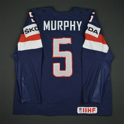 Connor Murphy - 2017 U.S. IIHF World Championship - Game-Worn Navy Jersey w/C