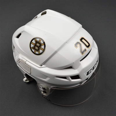 Riley Nash - Boston Bruins - 2016-17 Game-Worn White Helmet