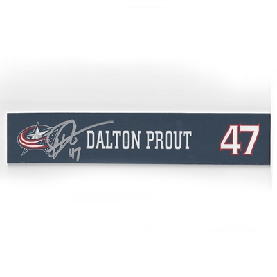 Dalton Prout - Columbus Blue Jackets - 2015-16 Autographed Locker Room Nameplate  