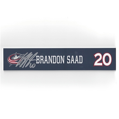 Brandon Saad - Columbus Blue Jackets - 2015-16 Autographed Locker Room Nameplate  
