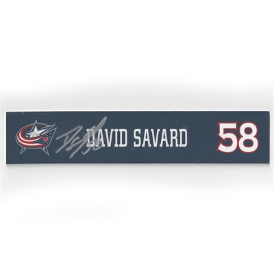 David Savard - Columbus Blue Jackets - 2015-16 Autographed Locker Room Nameplate  
