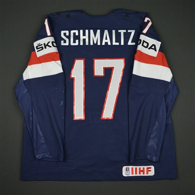 Nick Schmaltz - 2017 U.S. IIHF World Championship - Game-Worn Navy Jersey