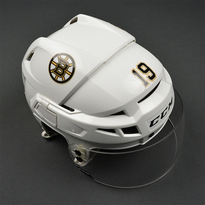 Drew Stafford - Boston Bruins - 2016-17 Game-Worn White Helmet