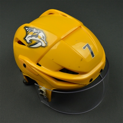 Yannick Weber - Nashville Predators - 2017 Stanley Cup Final Game-Worn Gold Helmet