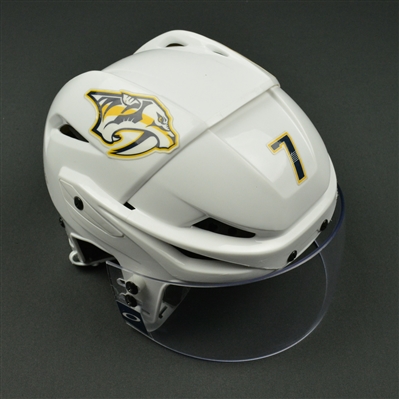 Yannick Weber - Nashville Predators - 2017 Stanley Cup Final Game-Worn White Helmet