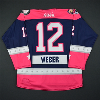 Janine Weber - New York Riveters - 2016-17 Game-Issued Strides For The Cure Jersey 
