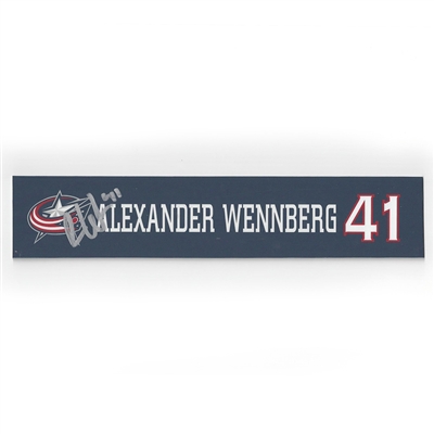 Alexander Wennberg - Columbus Blue Jackets - 2015-16 Autographed Locker Room Nameplate  