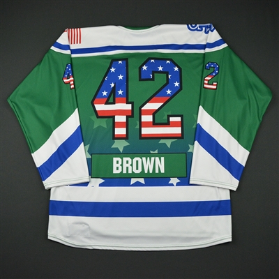 Celeste Brown - Connecticut Whale - Game-Issued Military Appreciation Day Jersey - Jan. 29, 2017