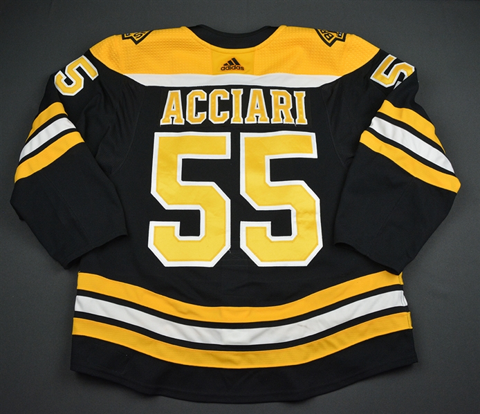 Noel Acciari - Boston Bruins - 2018 Willie ORee 60th Anny. Patch Game-Worn Jersey 