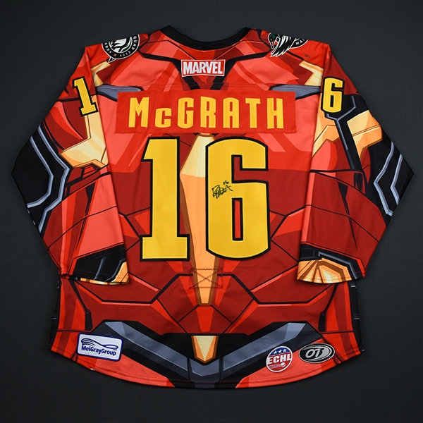 Ryan McGrath - Quad City Mallards - 2017-18 MARVEL Super Hero Night - Game-Worn Autographed Jersey w/A