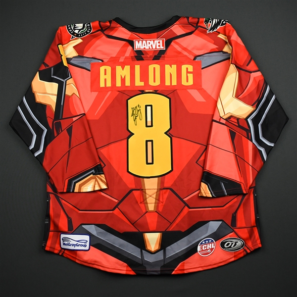 Greg Amlong - Quad City Mallards - 2017-18 MARVEL Super Hero Night - Game-Issued Autographed Jersey