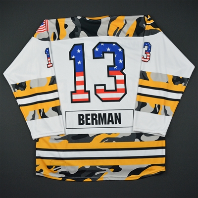 Lindsay Berman - Boston Pride - Game-Issued Military Appreciation Day Jersey - Feb. 4, 2017