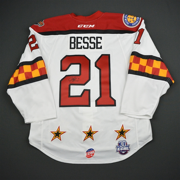 Grant Besse - 2018 CCM/ECHL All-Star Classic - South Division - Game-Worn Autographed Semi-Final Jersey - 2nd Half Only