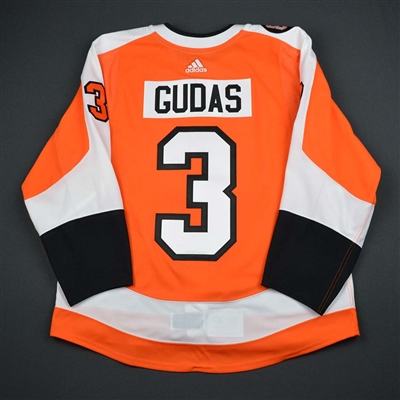 Radko Gudas - Philadelphia Flyers - Eric Lindros Jersey Retirement Night Game-Worn 3rd Period Only Jersey