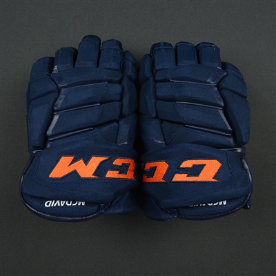 Connor McDavid - Edm. Oilers - CCM Pro Gloves - Worn in Sports Net Video Shoot entitled: "This is the stick of choice for McDavid" - Nov. 30, 2017