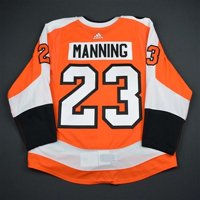 Brandon Manning - Philadelphia Flyers - Eric Lindros Jersey Retirement Night Game-Worn Jersey