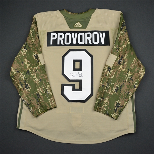 Ivan Provorov - Philadelphia Flyers - 2017 Military Appreciation Night - Warmup-Worn Autographed Jersey