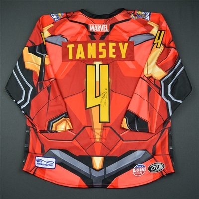 Kevin Tansey - Toledo Walleye - 2017-18 MARVEL Super Hero Night - Game-Worn Autographed Jersey