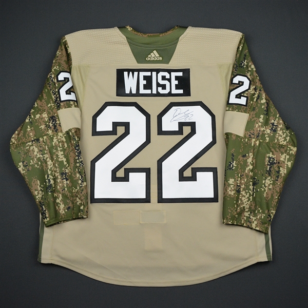 Dale Weise - Philadelphia Flyers - 2017 Military Appreciation Night - Warmup-Worn Autographed Jersey