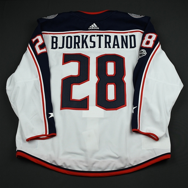 Oliver Bjorkstrand - Columbus Blue Jackets - 2017-18 White Game-Worn Jersey 