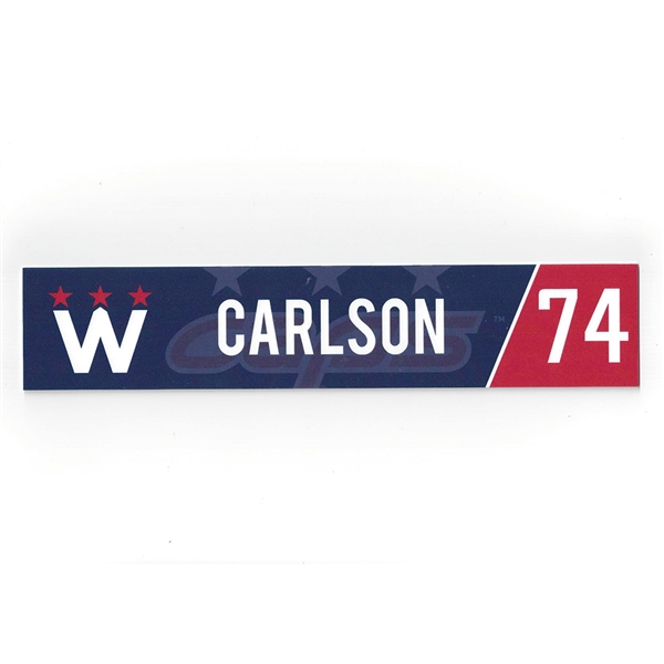 John Carlson - Washington Capitals - 2018 Stadium Series-Style March 20th Locker Room Nameplate 