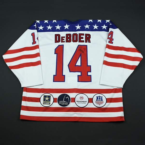 Jack DeBoer - 2018 U.S. National Under-18 Development Team - Military Appreciation Game-Worn Autographed Jersey