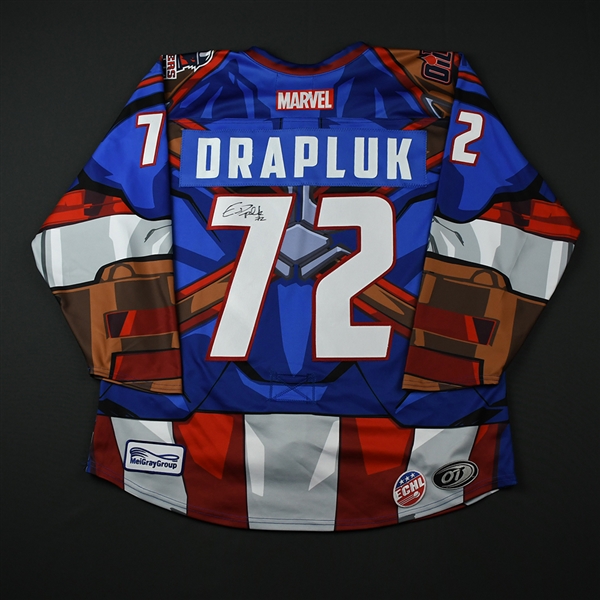 Eric Drapluk - Tulsa Oilers - 2017-18 MARVEL Super Hero Night - Game-Worn Autographed Jersey
